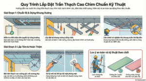Quy trình thi công trần thạch cao khung xương chìm
