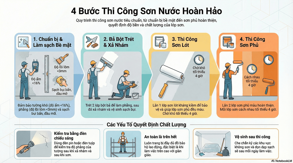 Quy trình thi công sơn nước